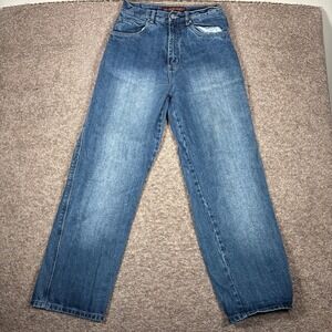 Vintage BURGUNDY Men's Baggy Jeans Relaxed Fit 30x31 (Tag 30x32) Skate Grunge